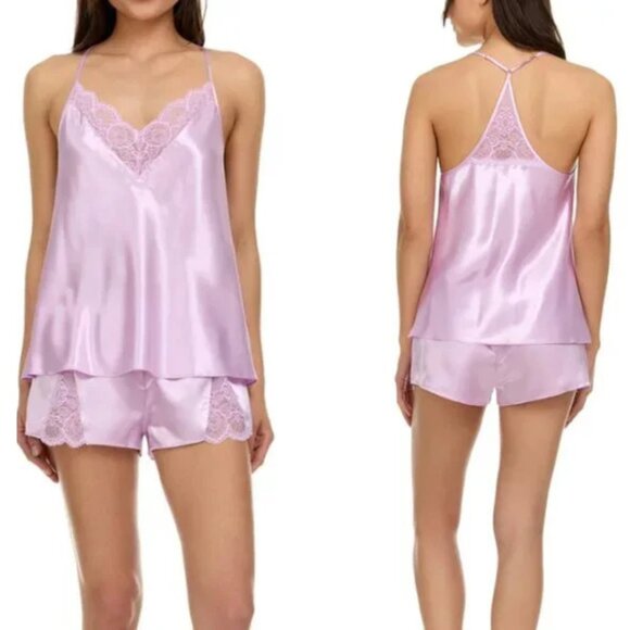 Flora Nikrooz Other - Flora by Flora Nikrooz Sharon 2-Pc. Satin Sleep Set Lacy Orchid NWT